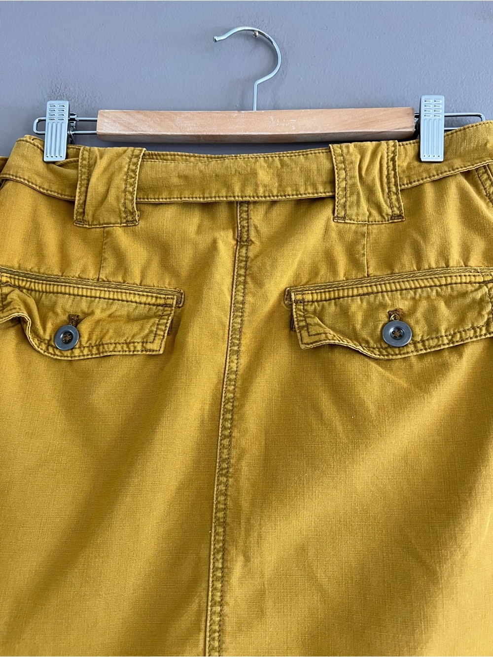 Free People Erika Utility Cargo Mini Skirt size 4 Canteen Green Y2K Cotton - Picture 10 of 12